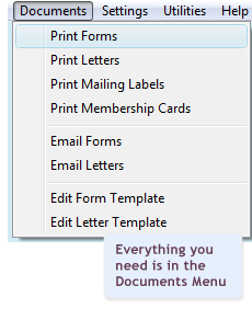 Documents menu