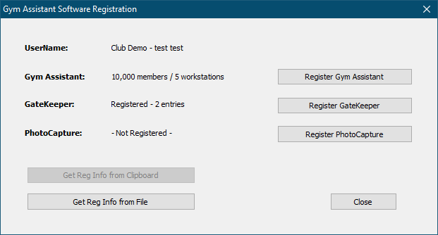 Software Registration Display
